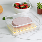 Organizador de Fiambres Doble Transparente Natural