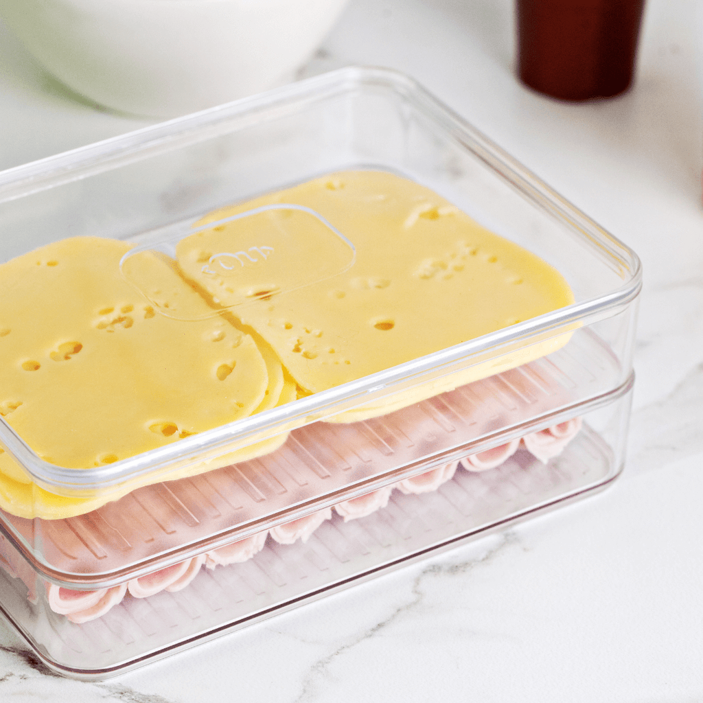 Organizador de Fiambres Doble Transparente Natural