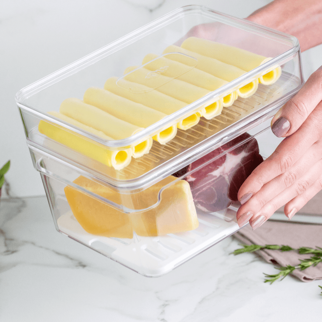 Organizador de Fiambres Doble Transparente Natural