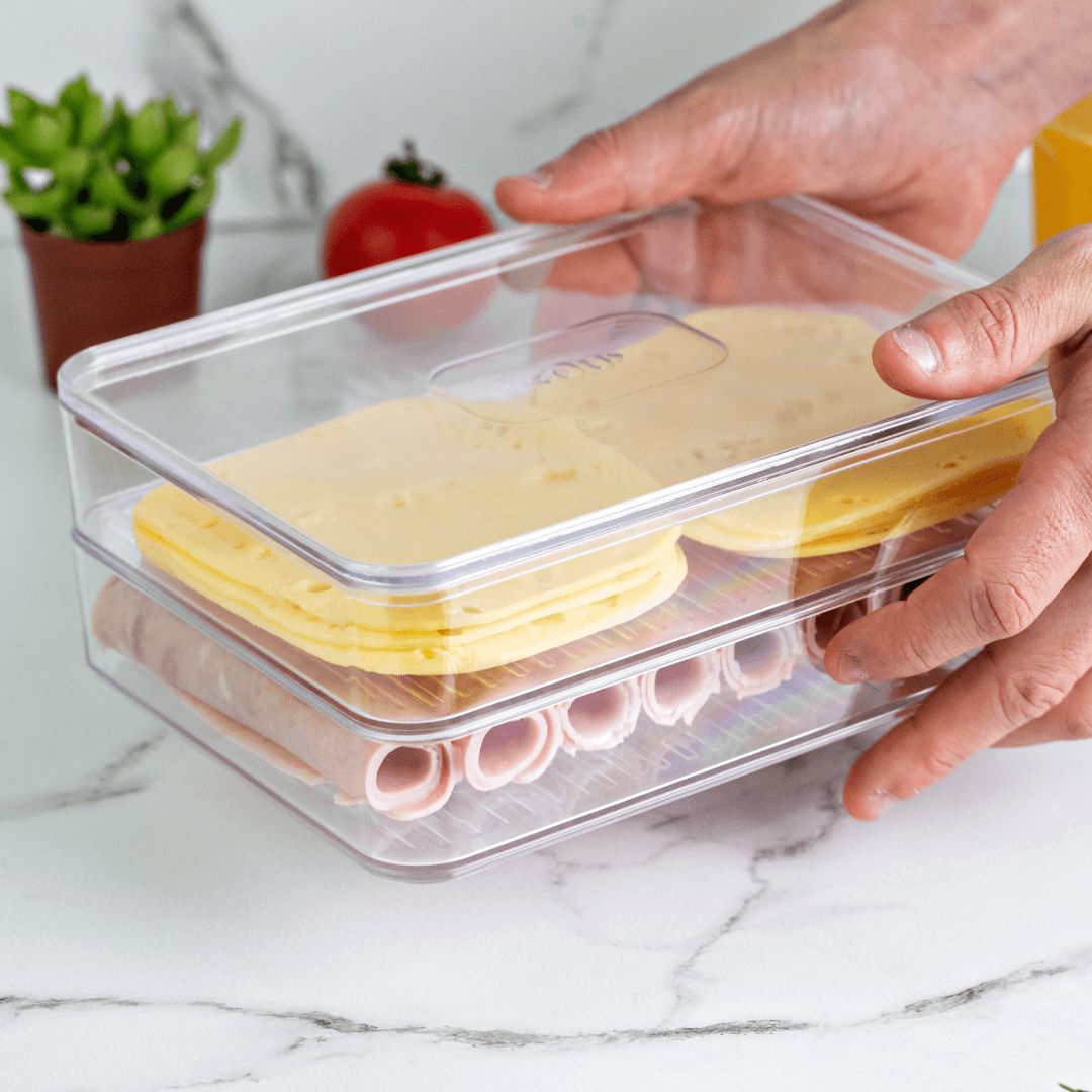 Organizador de Fiambres Doble Transparente Natural