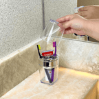 Soporte para Cepillo y Pasta de Dientes de Plástico Transparente 22cm