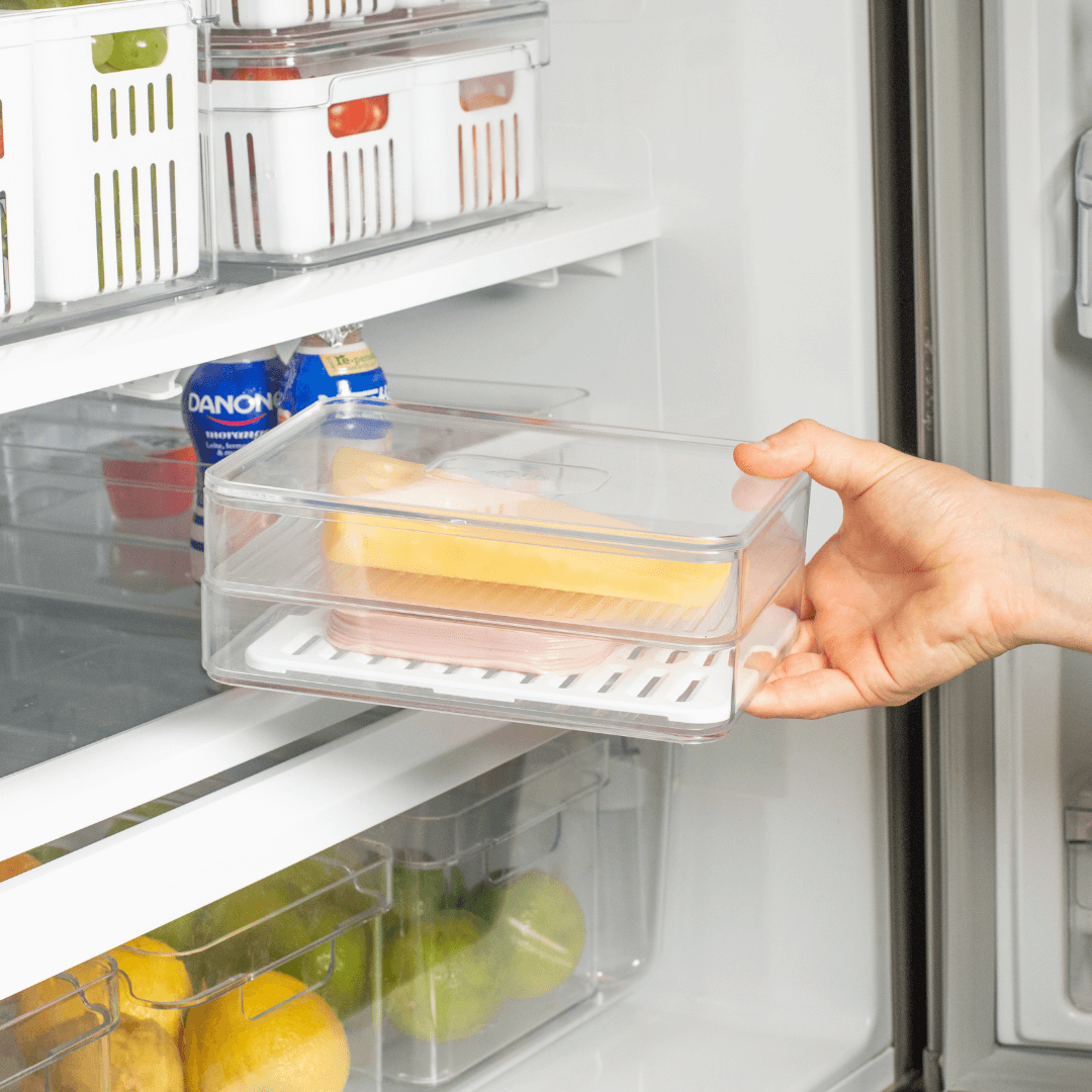 Organizador de Fiambres Doble Transparente Natural