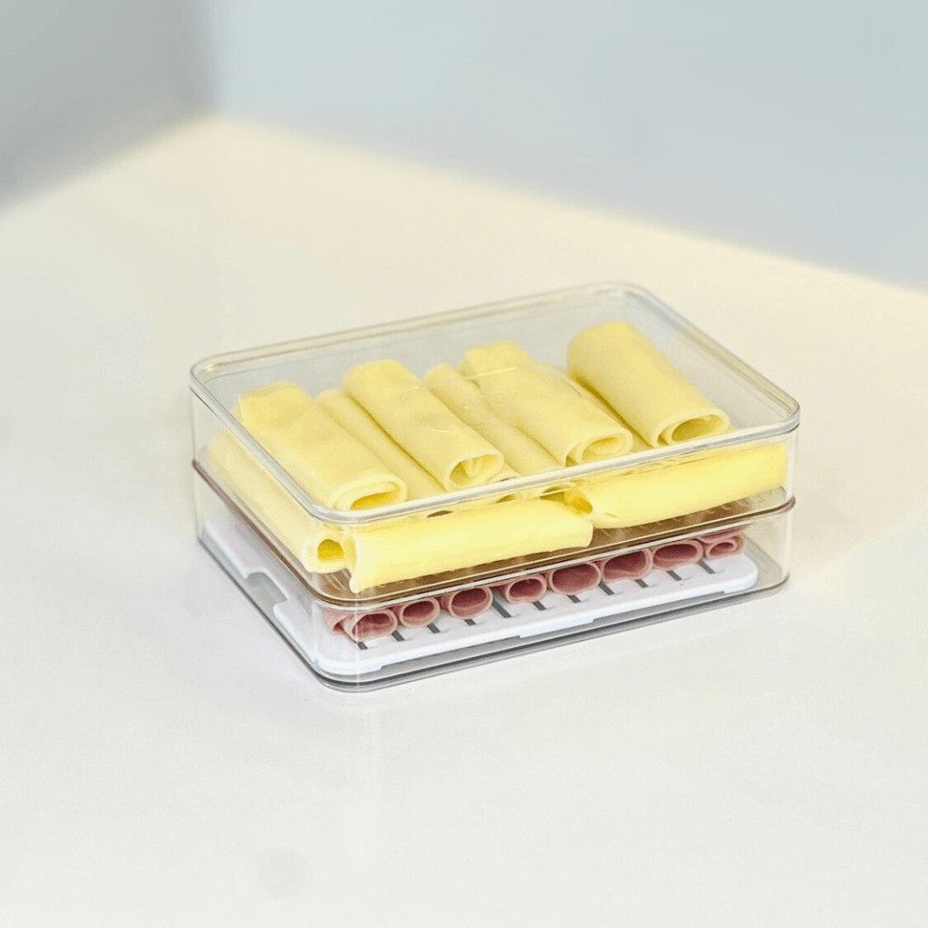 Organizador de Fiambres Doble Transparente Natural