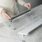 Organizador y Cortador de Rollos Doble Transparente Blanco