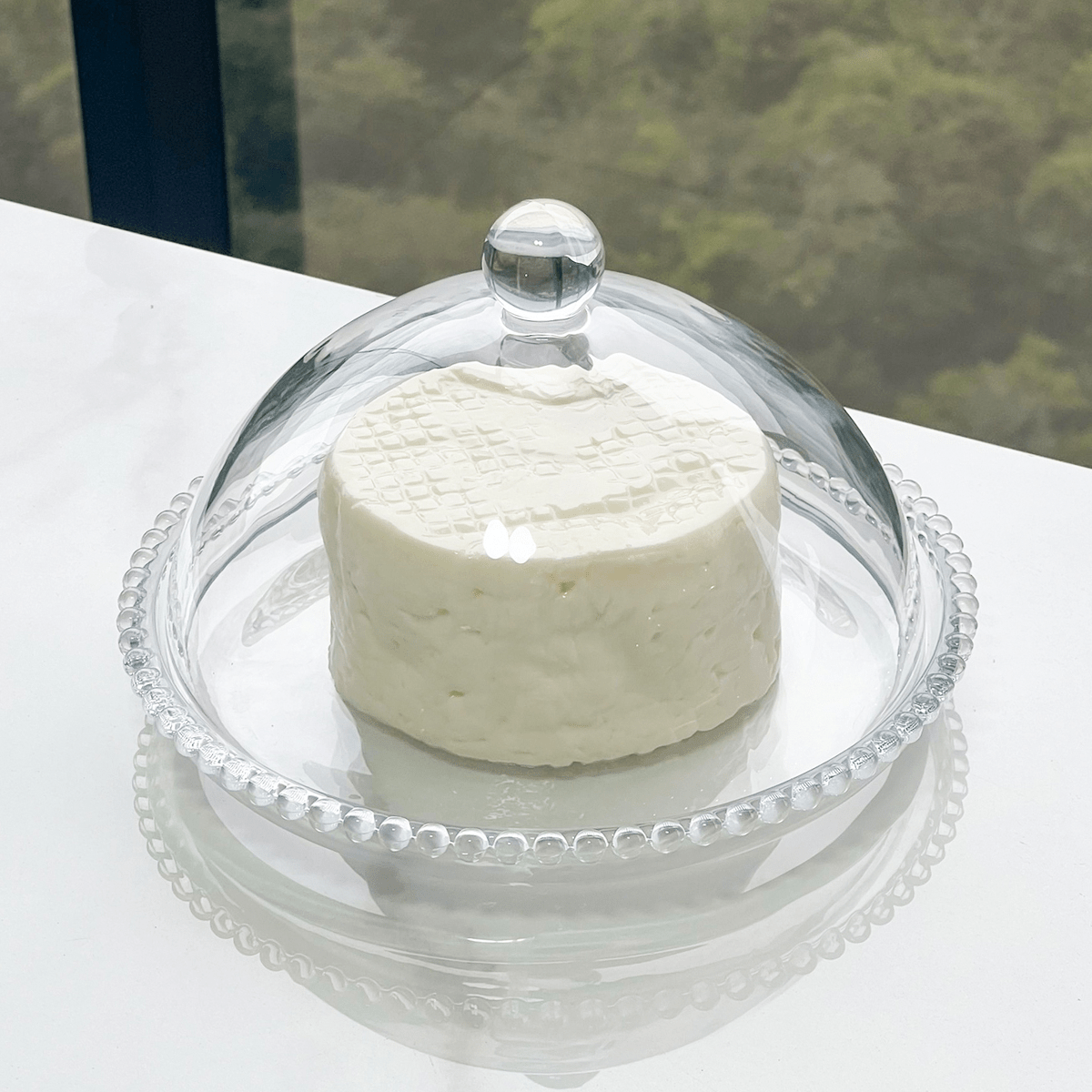 Queijeira de Cristal Pearl Bolinha - 20 cm