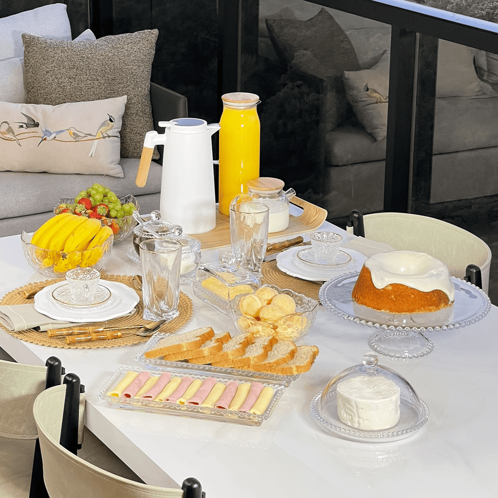 Queijeira de Cristal Pearl Bolinha - 20 cm