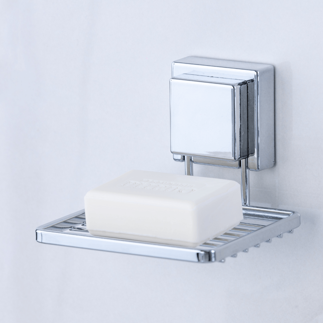 Jabonera con Ventosa 12cm Acero Cromado