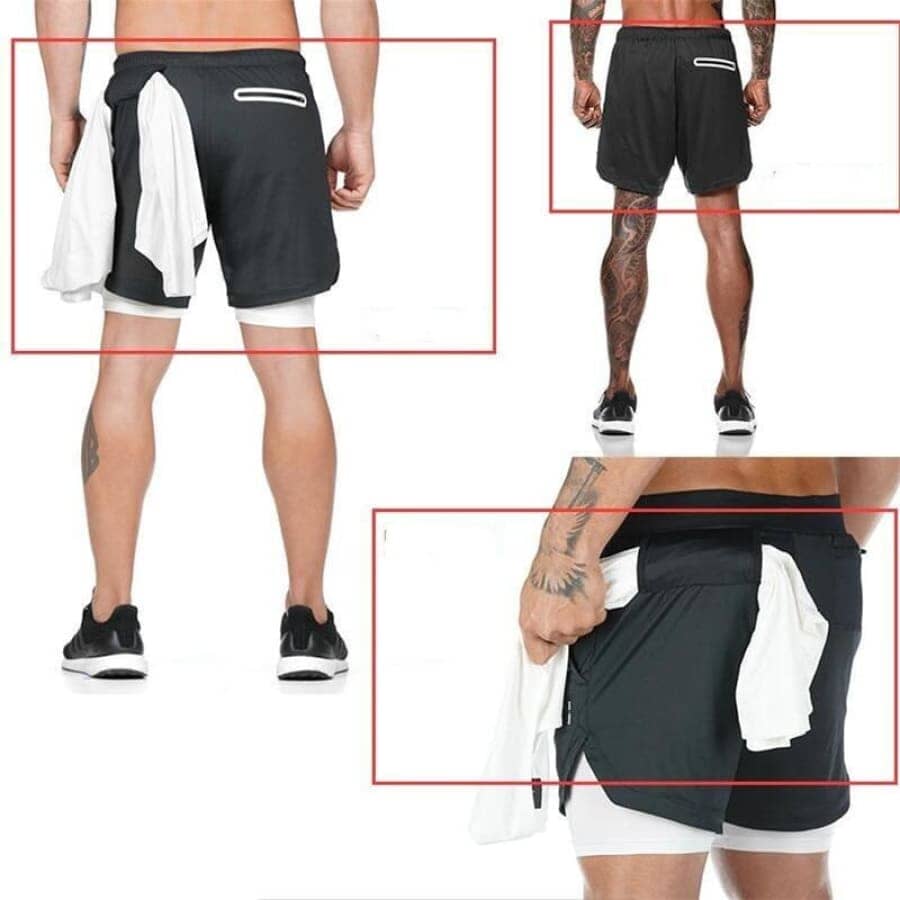 Pantalones Cortos para Entrenamiento 2 en 1 Efecto Aire