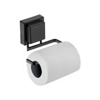 Soporte para Papel Higiénico con Ventosa Ultra-Adherente Negro Mate