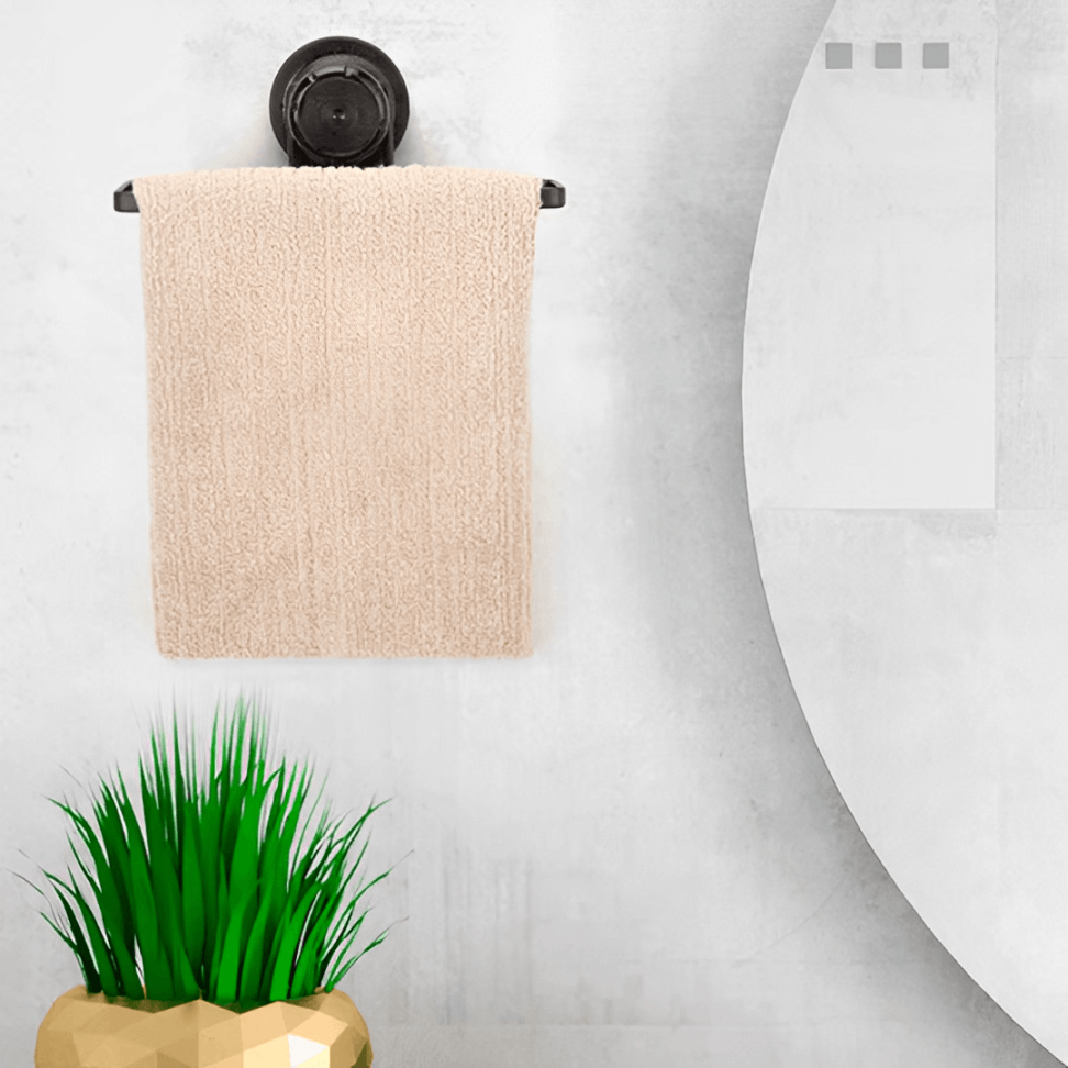 Toallero de Lavabo con Fijación de Succión Ventosa Negro