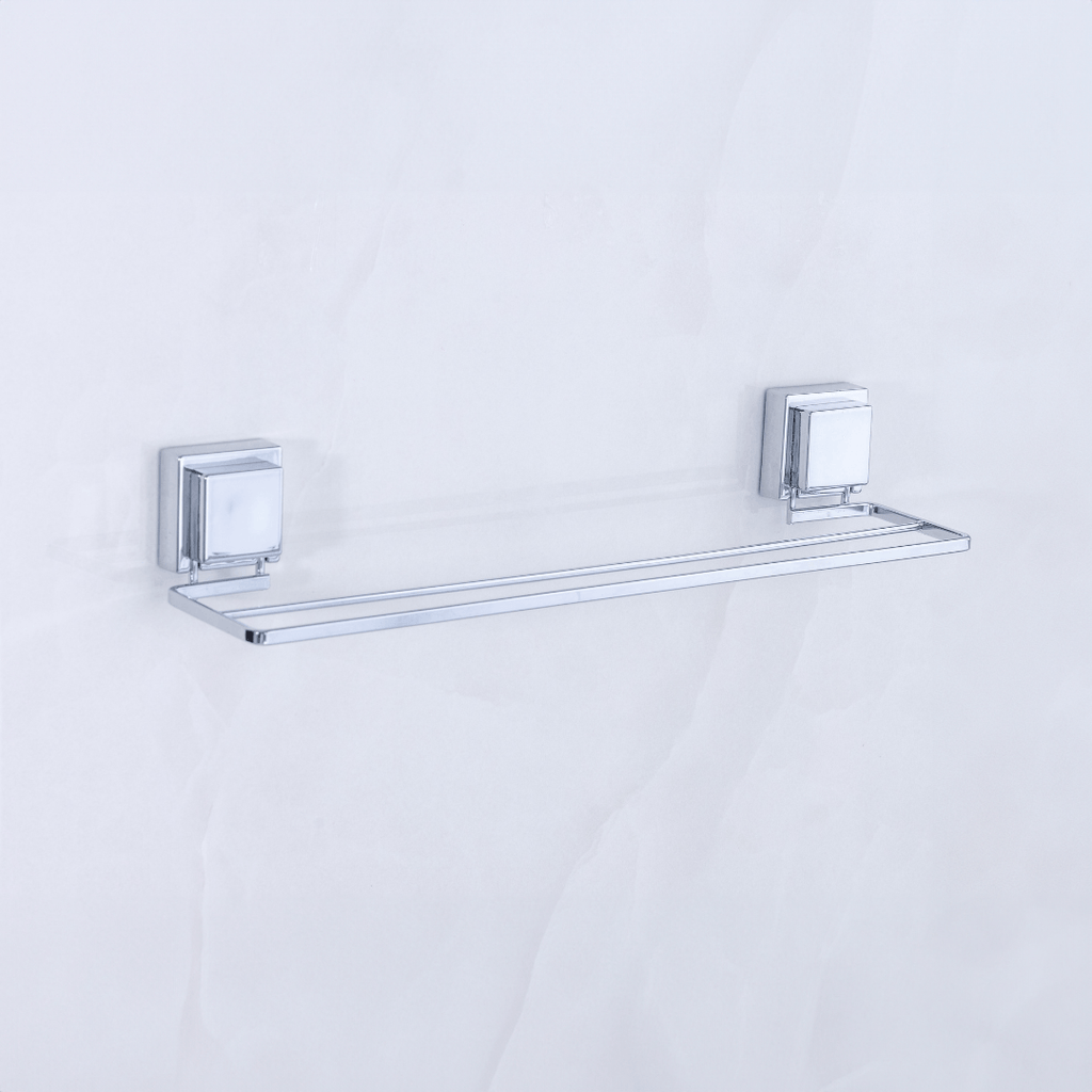 Toallero Doble con Ventosa 45cm Cromado