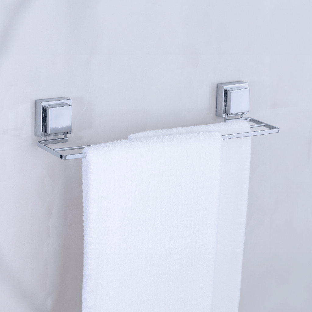 Toallero Doble con Ventosa 45cm Cromado