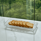 Fuente Rectangular de Cristal de Plomo Corazón 30 cm