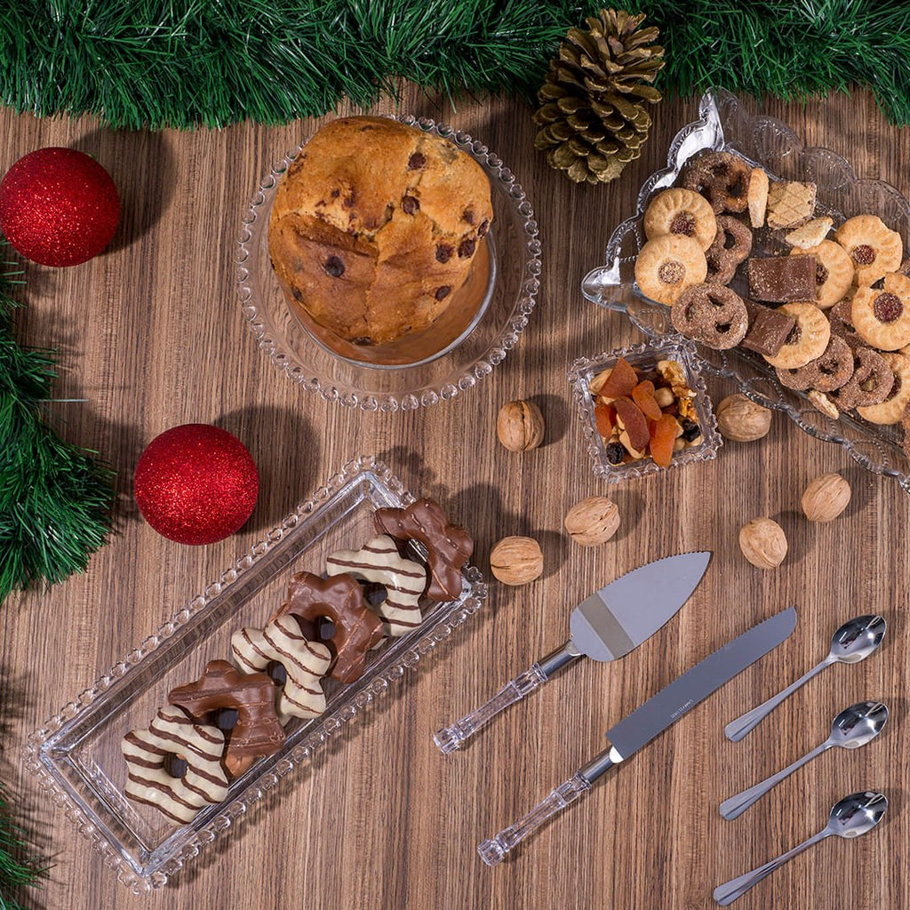 Fuente Rectangular de Cristal de Plomo Corazón 30 cm