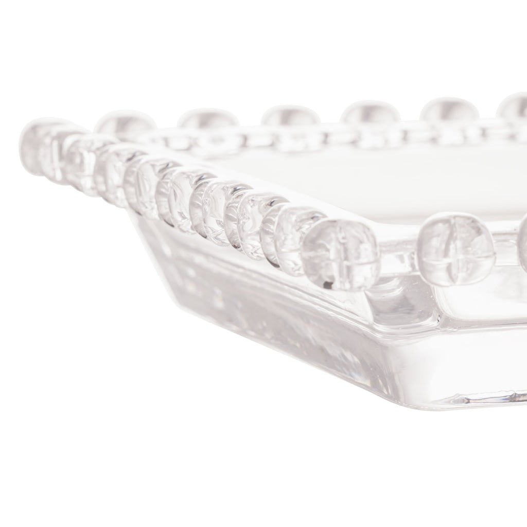 Fuente Rectangular de Cristal de Plomo Corazón 30 cm