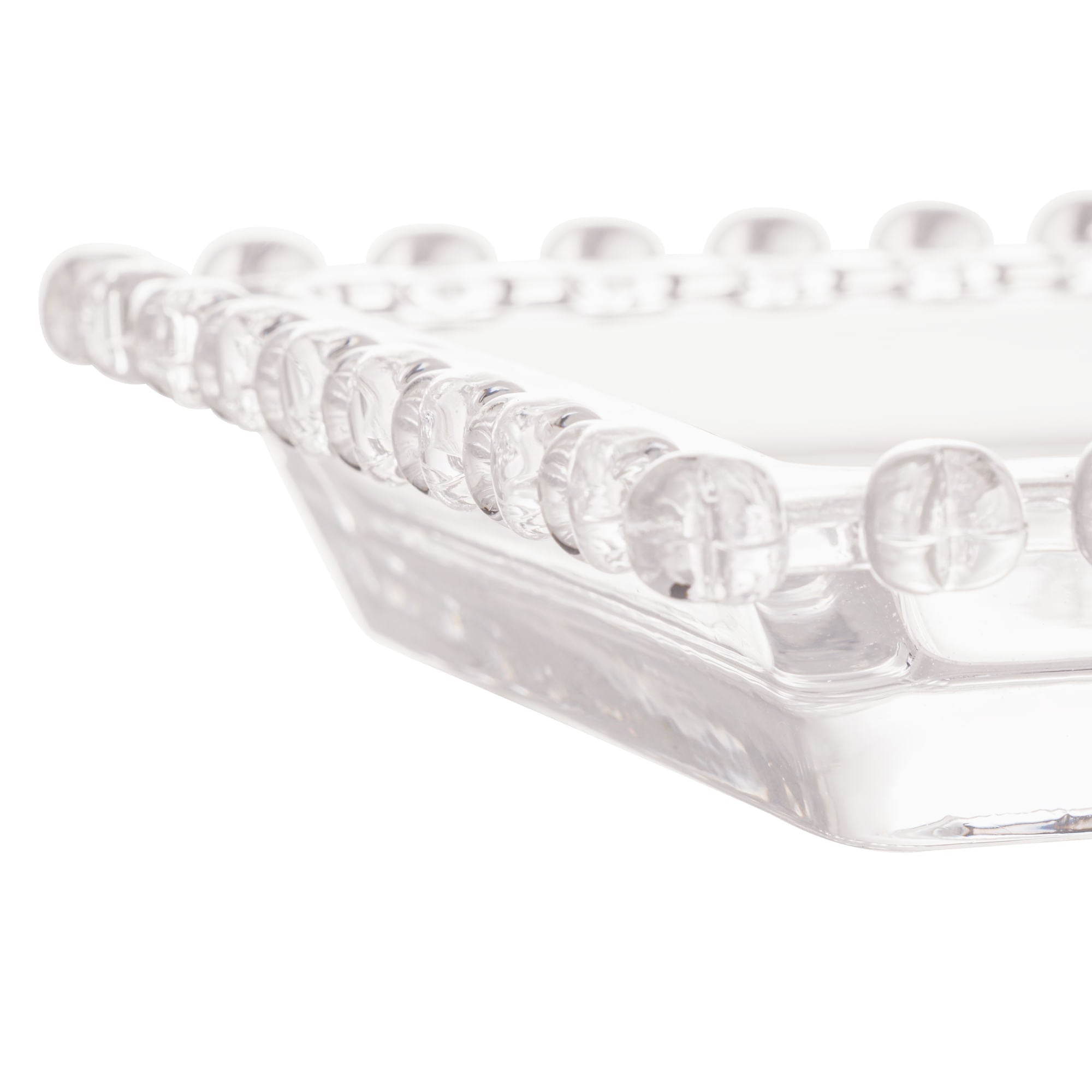 Fuente Rectangular de Cristal de Plomo Corazón 30 cm